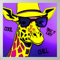 Cool Dude Giraffe in sunglasses. Editable
