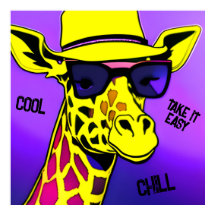Cool Dude Giraffe in sunglasses. Editable
