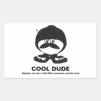 cool dude rectangular sticker