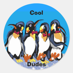 Cool dudes classic round sticker
