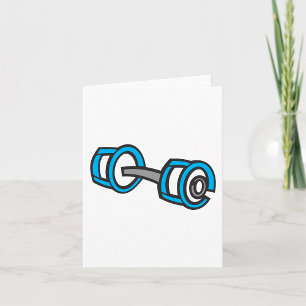 Cool Dumbbell Fitness Blue and Grey Gym Graphic  Card