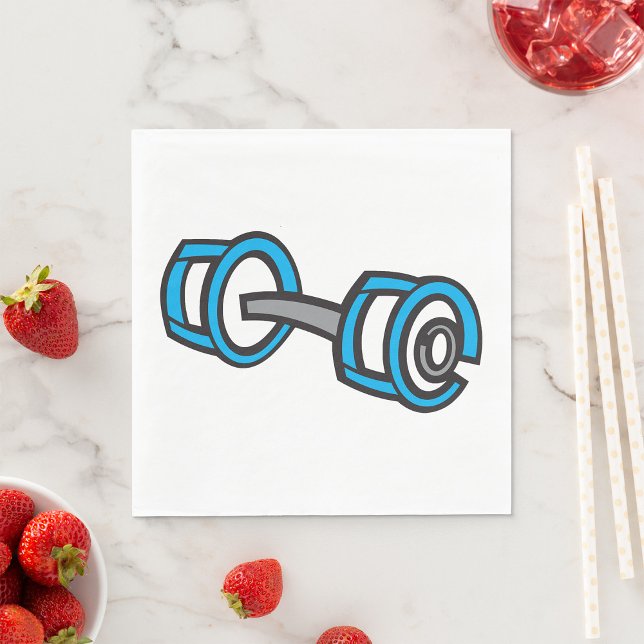 Cool Dumbbell Fitness Blue and Grey Gym Graphic  Napkin (Creator Uploaded)