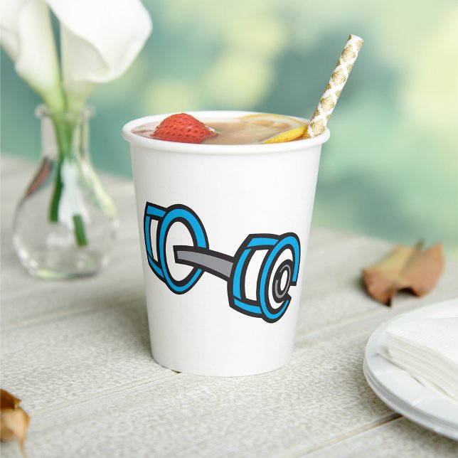 Cool Dumbbell Fitness Blue and Grey Gym Graphic  Paper Cups (Creator Uploaded)