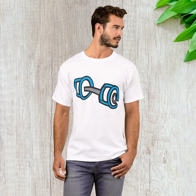 Cool Dumbbell Fitness Blue and Grey Gym Graphic  T-Shirt (Creator Uploaded)
