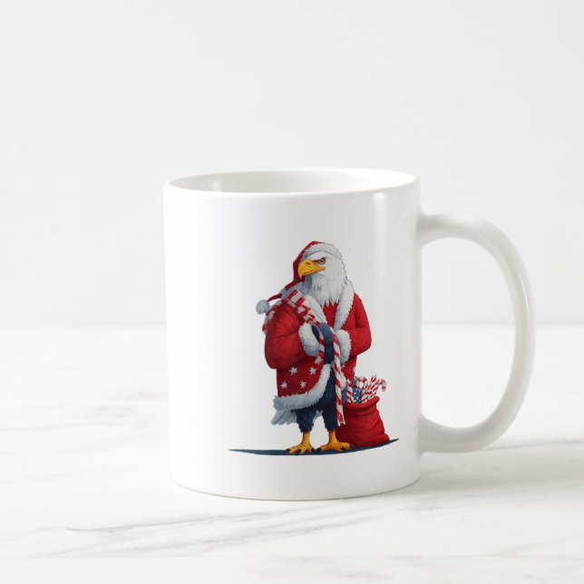 Cool Eagle In Xmas Mood For A Nice Usa Look  Coffee Mug (Right)