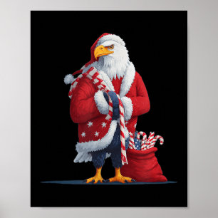 Cool Eagle In Xmas Mood For A Nice Usa Look Poster