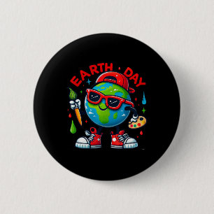 Cool Earth Day 2025 Funny Earth Day Kids Toddler B 6 Cm Round Badge