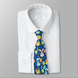 cool Easter bunny eggs tiled pattern Tie