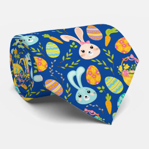 cool Easter bunny eggs tiled pattern Tie