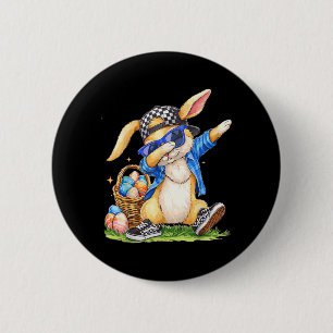 Cool Easter Bunny Hip Hop Kids Boys 6 Cm Round Badge