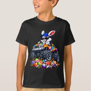 Cool easter bunny monster truck eggs kids boys T-Shirt
