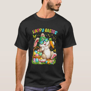Cool Easter Bunny Rabbit with Eggs Funny Happy Eas T-Shirt