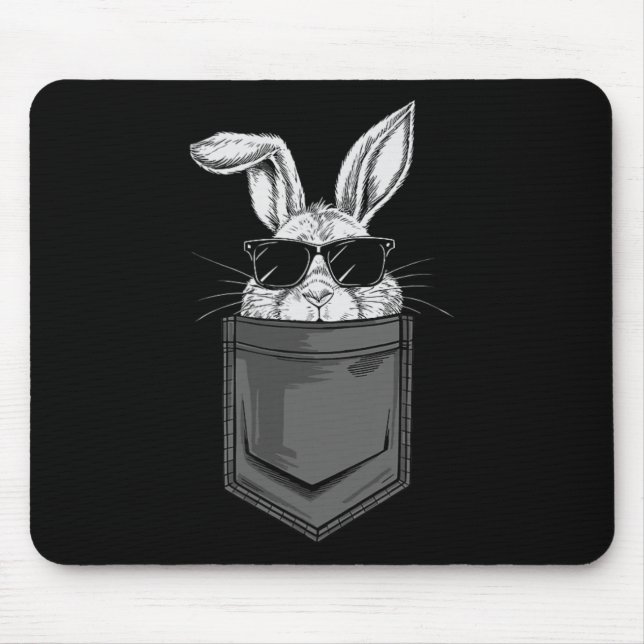 Cool Easter Bunny Rabbit With Sungles In Pocket  Mouse Mat (Front)