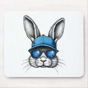 Cool Easter Day Bunny Face With Sungles Men Boys K Mouse Mat