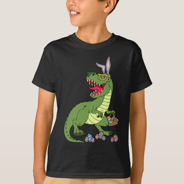 Cool Easter Dinosaur Shirt Gift for Boys (Front)