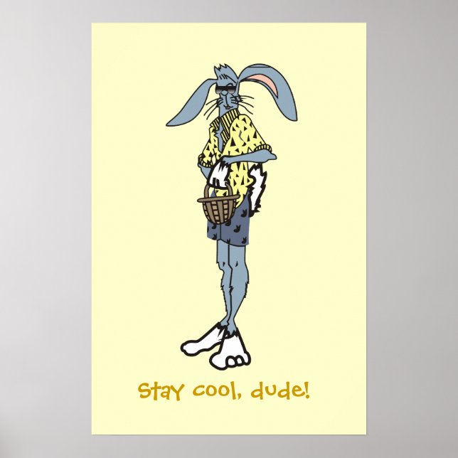 Cool Easter Rabbit with shades - poster (Front)
