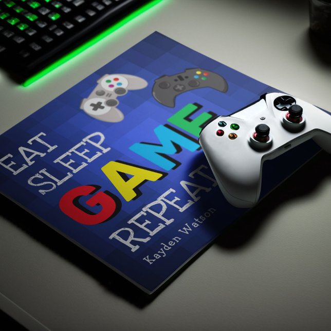 Cool 'Eat, Sleep, Game, Repeat' Boy Mouse Mat (Creator Uploaded)