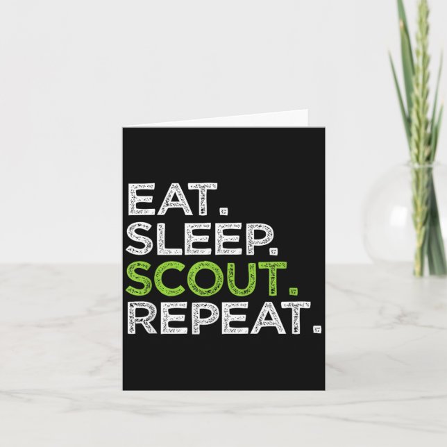 Cool Eat Sleep Scout Repeat Cub Love Scouting Card (Front)