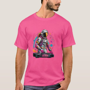 Cool Edgy Trippy Astronaut Music DJ T-Shirt