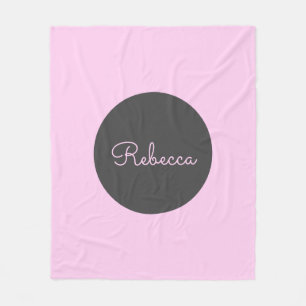 Cool Editable Pink Retro-Modern Script Design Fleece Blanket