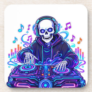 Cool EDM Music Skull Drink Coaster