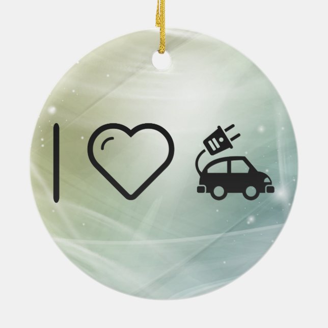 Cool Electric Cars Ceramic Tree Decoration (Back)