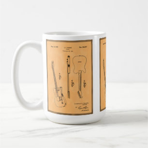 Cool Electric Guitar Patent Retro Art Coffee Mug