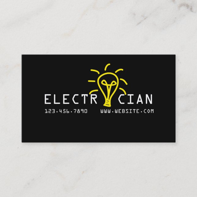 Cool Electrician Electric Construction Business Card (Front)
