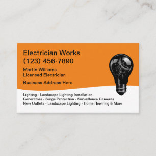 Cool Electrician Modern Business Cards