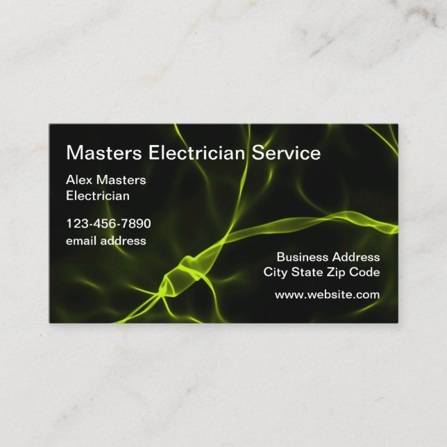 Cool Electrician Unique Business Cards (Front)