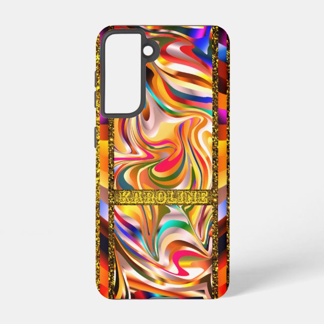 Cool Elegance Swirly Colours Samsung Galaxy S21 Case (Back)