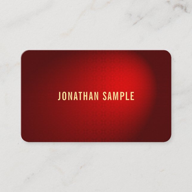 Cool Elegant Black Red Damask Luxury Rounded Elite Business Card (Front)