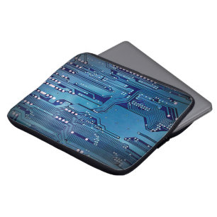 Cool Elegant Blue Computer Circuit Board Laptop Sleeve
