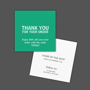 Cool Elegant Bold Green Thank You Card Coupon
