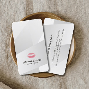 Cool Elegant Faux Silver Geometric Makeup Artist Business Card