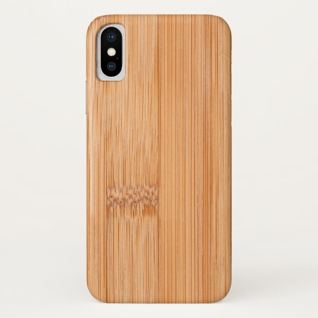 Cool elegant light brown bamboo wood print Case-Mate iPhone case (Back)