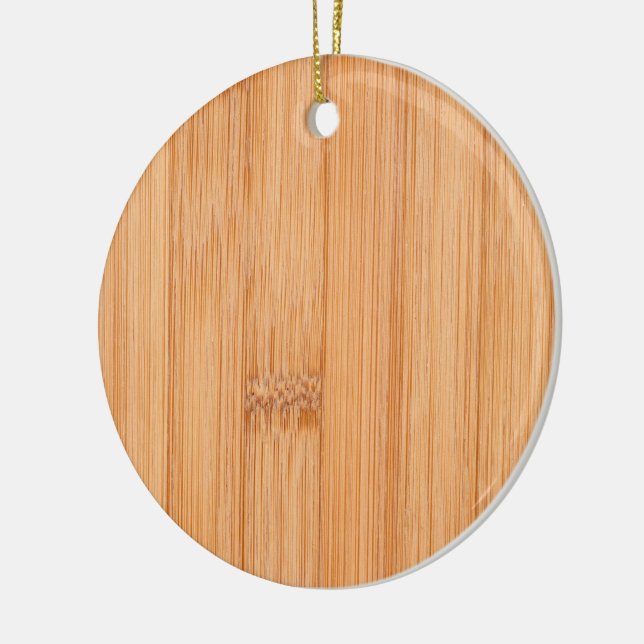 Cool elegant light brown bamboo wood print ceramic tree decoration (Left)