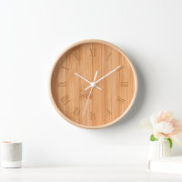 Cool elegant light brown bamboo wood roman numbers