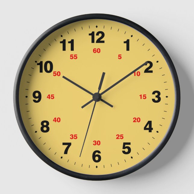 Cool & Elegant Light Yellow Face Clock (Front)