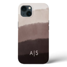 Cool Elegant Monogrammed Initials Walnut Brown