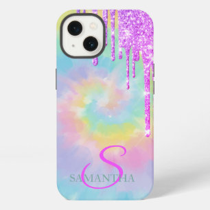 Cool Elegant Ombre Glitter Drips Tie Dye iPhone 13 Case