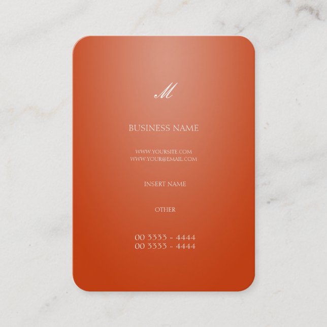 Cool Elegant Orange Business Card (Front)