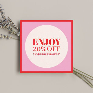 Cool Elegant Pink Red Circle Salon Discount Card