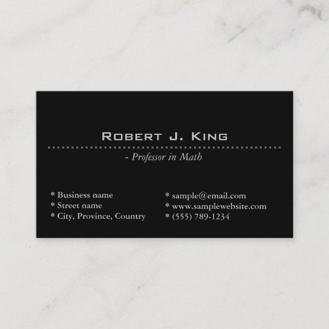Cool,elegant,simple black business cards. business card (Front)