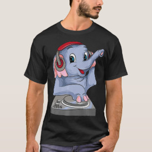 Cool Elephant DJ  Funny Party Animal Music Mixer T-Shirt