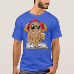 Cool Elephant DJ Funny Party Animal Music Mixer T-Shirt
