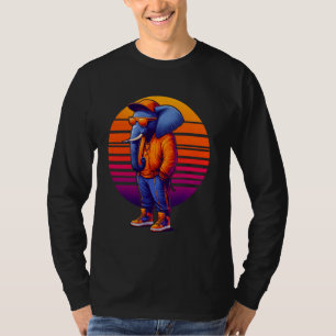 Cool Elephant Modern Urban Style Sunset Retro Art T-Shirt
