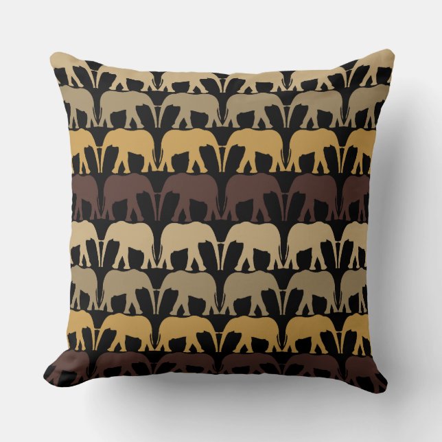 Cool Elephants Pattern Cushion (Front)