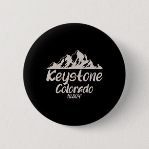 Cool Elevation Keystone Colorado Tee Skiing Snowbo 6 Cm Round Badge