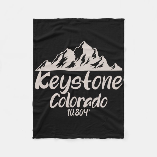 Cool Elevation Keystone Colorado Tee Skiing Snowbo Fleece Blanket (Front)